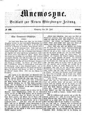 Mnemosyne (Neue Würzburger Zeitung) Sonntag 28. Juli 1861