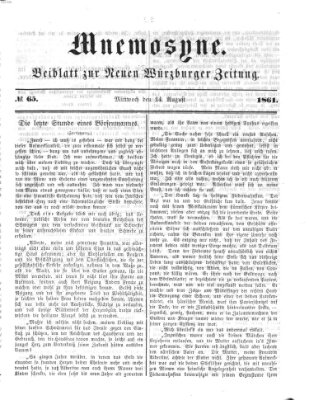 Mnemosyne (Neue Würzburger Zeitung) Mittwoch 14. August 1861