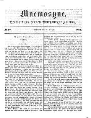 Mnemosyne (Neue Würzburger Zeitung) Mittwoch 21. August 1861