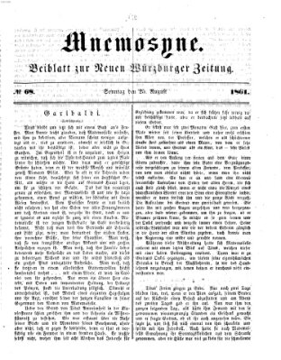 Mnemosyne (Neue Würzburger Zeitung) Sonntag 25. August 1861