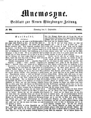 Mnemosyne (Neue Würzburger Zeitung) Sonntag 1. September 1861