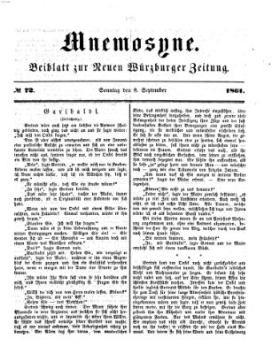 Mnemosyne (Neue Würzburger Zeitung) Sonntag 8. September 1861