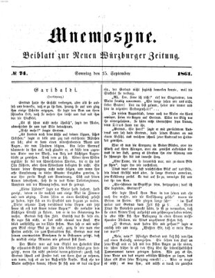 Mnemosyne (Neue Würzburger Zeitung) Sonntag 15. September 1861