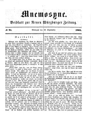 Mnemosyne (Neue Würzburger Zeitung) Mittwoch 18. September 1861