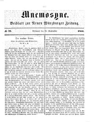 Mnemosyne (Neue Würzburger Zeitung) Mittwoch 25. September 1861