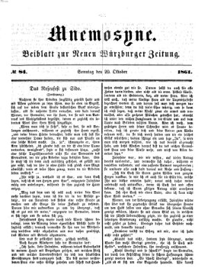 Mnemosyne (Neue Würzburger Zeitung) Sonntag 20. Oktober 1861