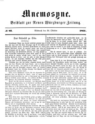 Mnemosyne (Neue Würzburger Zeitung) Mittwoch 30. Oktober 1861