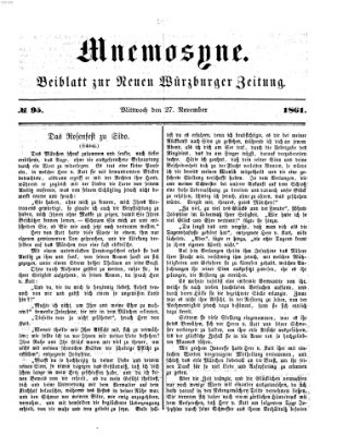 Mnemosyne (Neue Würzburger Zeitung) Mittwoch 27. November 1861