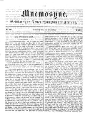 Mnemosyne (Neue Würzburger Zeitung) Mittwoch 11. Dezember 1861