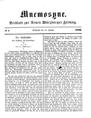 Mnemosyne (Neue Würzburger Zeitung) Mittwoch 15. Januar 1862