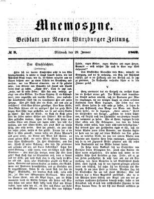 Mnemosyne (Neue Würzburger Zeitung) Mittwoch 29. Januar 1862