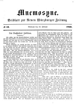 Mnemosyne (Neue Würzburger Zeitung) Mittwoch 12. Februar 1862