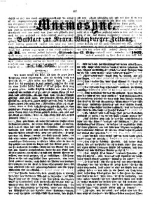 Mnemosyne (Neue Würzburger Zeitung) Mittwoch 12. März 1862