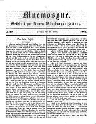 Mnemosyne (Neue Würzburger Zeitung) Sonntag 16. März 1862