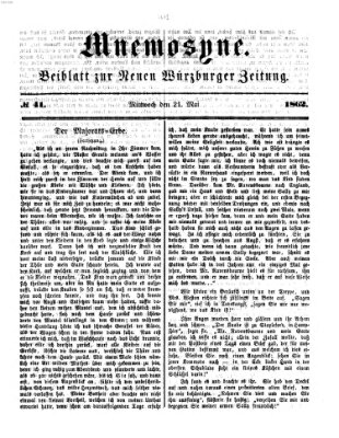 Mnemosyne (Neue Würzburger Zeitung) Mittwoch 21. Mai 1862