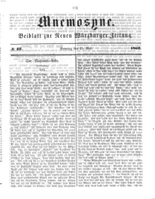 Mnemosyne (Neue Würzburger Zeitung) Sonntag 25. Mai 1862