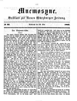 Mnemosyne (Neue Würzburger Zeitung) Mittwoch 28. Mai 1862