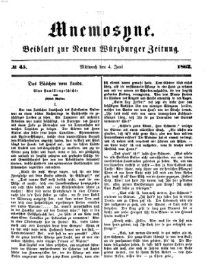 Mnemosyne (Neue Würzburger Zeitung) Mittwoch 4. Juni 1862