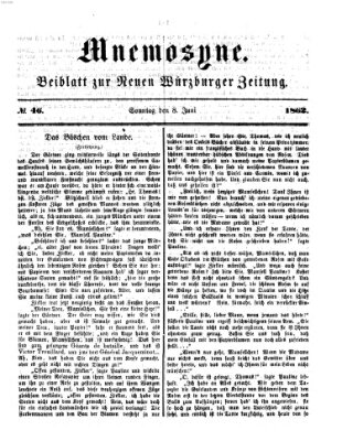 Mnemosyne (Neue Würzburger Zeitung) Sonntag 8. Juni 1862