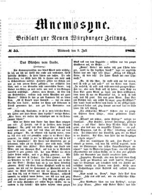 Mnemosyne (Neue Würzburger Zeitung) Mittwoch 9. Juli 1862