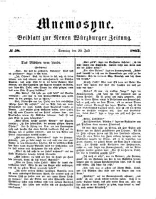 Mnemosyne (Neue Würzburger Zeitung) Sonntag 20. Juli 1862