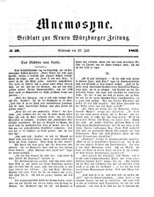 Mnemosyne (Neue Würzburger Zeitung) Mittwoch 23. Juli 1862