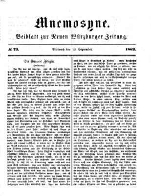 Mnemosyne (Neue Würzburger Zeitung) Mittwoch 10. September 1862