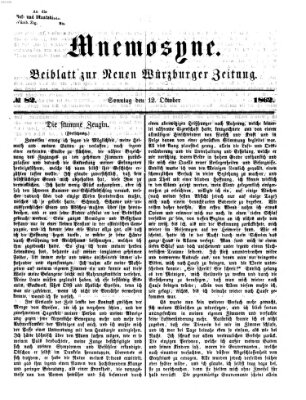 Mnemosyne (Neue Würzburger Zeitung) Sonntag 12. Oktober 1862