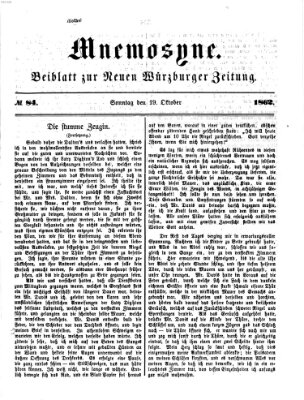 Mnemosyne (Neue Würzburger Zeitung) Sonntag 19. Oktober 1862