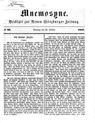 Mnemosyne (Neue Würzburger Zeitung) Sonntag 26. Oktober 1862