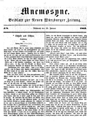 Mnemosyne (Neue Würzburger Zeitung) Mittwoch 28. Januar 1863