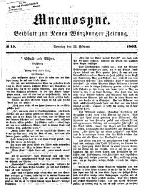 Mnemosyne (Neue Würzburger Zeitung) Sonntag 22. Februar 1863