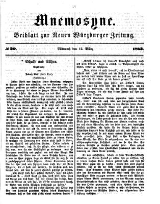 Mnemosyne (Neue Würzburger Zeitung) Mittwoch 11. März 1863