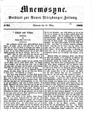 Mnemosyne (Neue Würzburger Zeitung) Mittwoch 25. März 1863