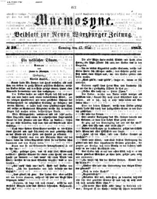 Mnemosyne (Neue Würzburger Zeitung) Sonntag 17. Mai 1863