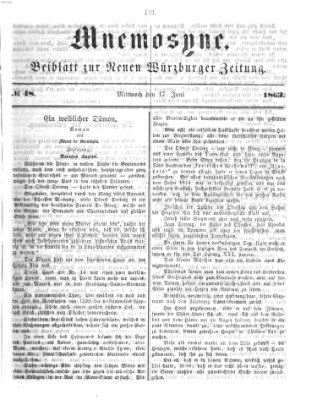 Mnemosyne (Neue Würzburger Zeitung) Mittwoch 17. Juni 1863