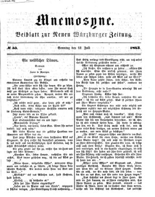 Mnemosyne (Neue Würzburger Zeitung) Sonntag 12. Juli 1863