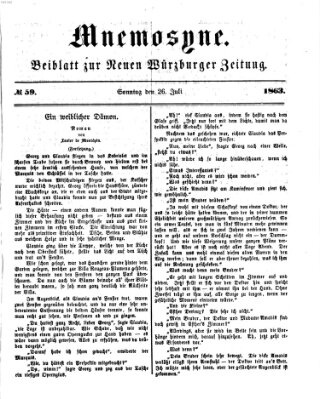 Mnemosyne (Neue Würzburger Zeitung) Sonntag 26. Juli 1863