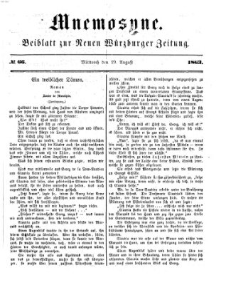 Mnemosyne (Neue Würzburger Zeitung) Mittwoch 19. August 1863