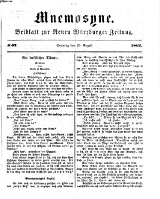 Mnemosyne (Neue Würzburger Zeitung) Sonntag 23. August 1863