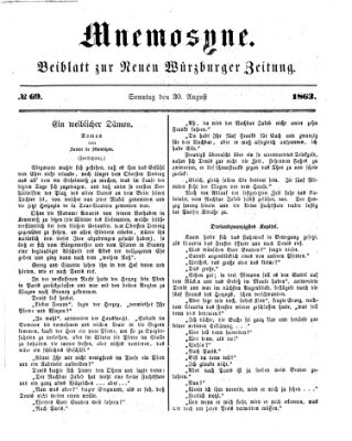 Mnemosyne (Neue Würzburger Zeitung) Sonntag 30. August 1863