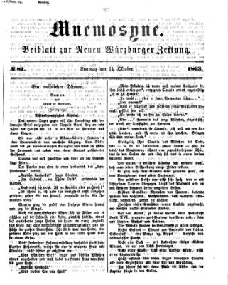 Mnemosyne (Neue Würzburger Zeitung) Sonntag 11. Oktober 1863