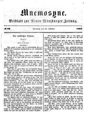 Mnemosyne (Neue Würzburger Zeitung) Mittwoch 14. Oktober 1863