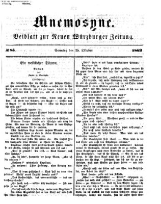 Mnemosyne (Neue Würzburger Zeitung) Sonntag 25. Oktober 1863