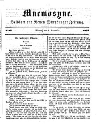 Mnemosyne (Neue Würzburger Zeitung) Mittwoch 4. November 1863