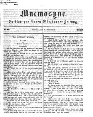 Mnemosyne (Neue Würzburger Zeitung) Sonntag 8. November 1863