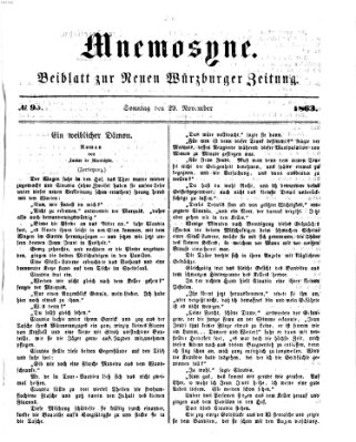 Mnemosyne (Neue Würzburger Zeitung) Sonntag 29. November 1863