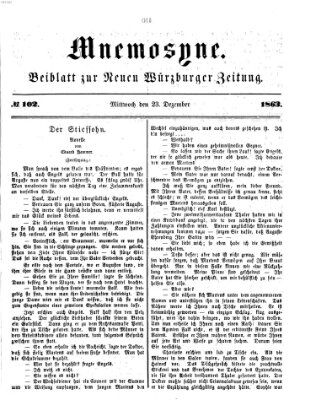 Mnemosyne (Neue Würzburger Zeitung) Mittwoch 23. Dezember 1863