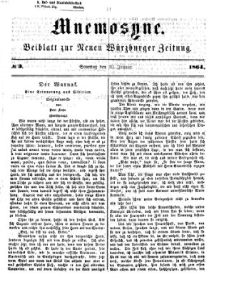 Mnemosyne (Neue Würzburger Zeitung) Sonntag 10. Januar 1864