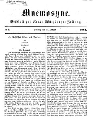 Mnemosyne (Neue Würzburger Zeitung) Sonntag 31. Januar 1864